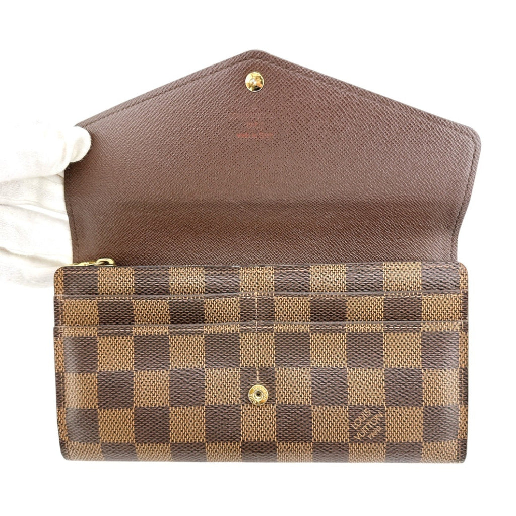 Louis Vuitton Brown Ebene Damier Canvas Long Wallet (Tri-Fold)