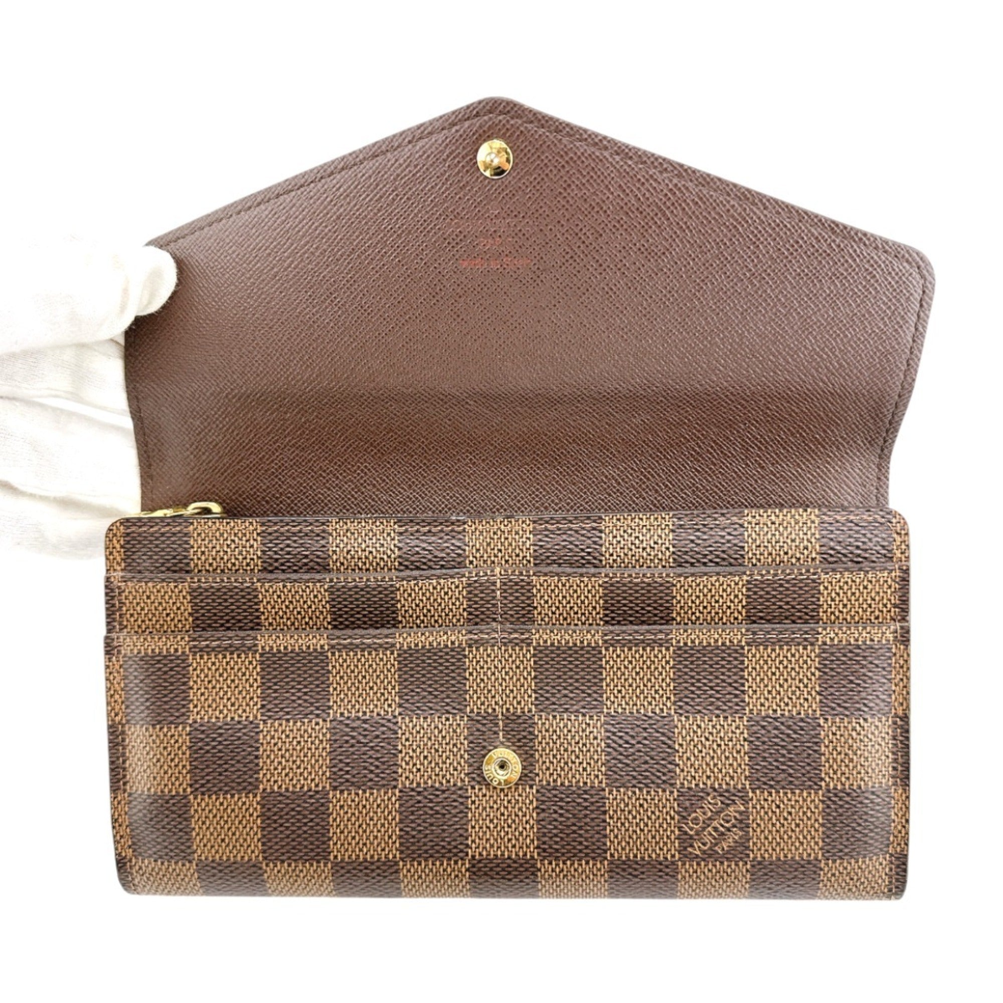 Louis Vuitton Brown Ebene Damier Canvas Long Wallet (Tri-Fold)