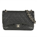 Chanel Black Grained Calfskin Shoulder Bag