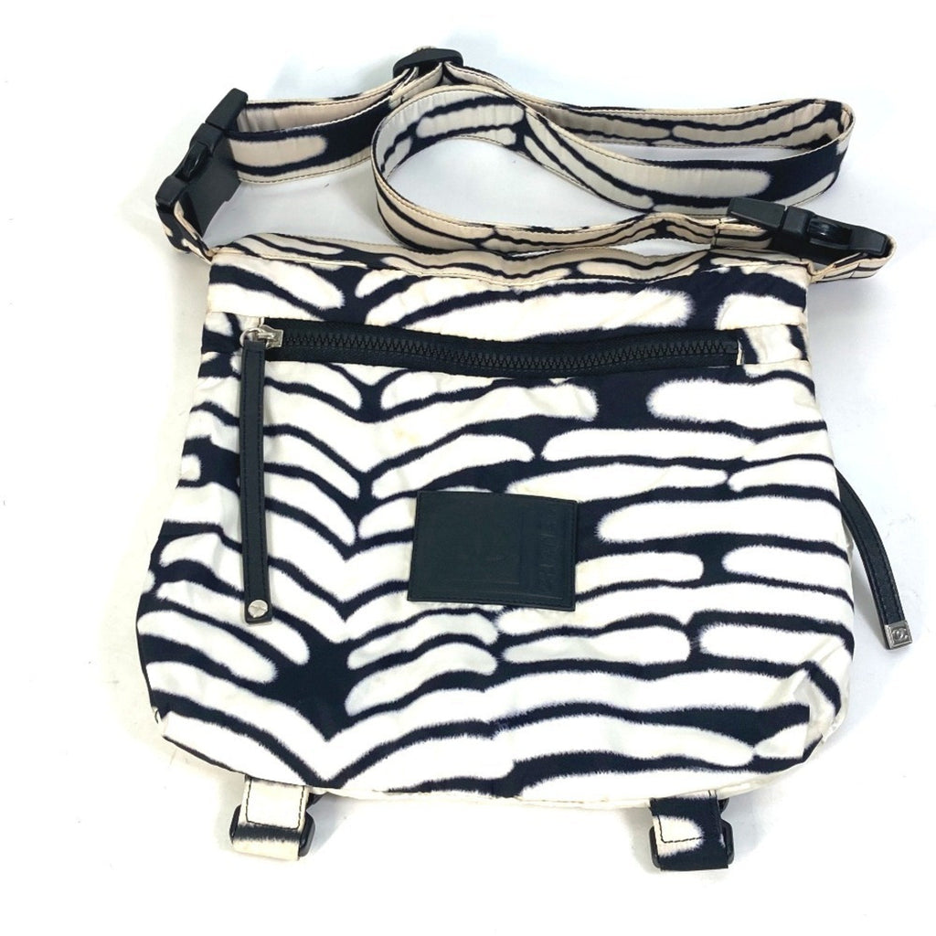 Chanel Sport Black White Nylon Messenger Bag Shoulder Bag