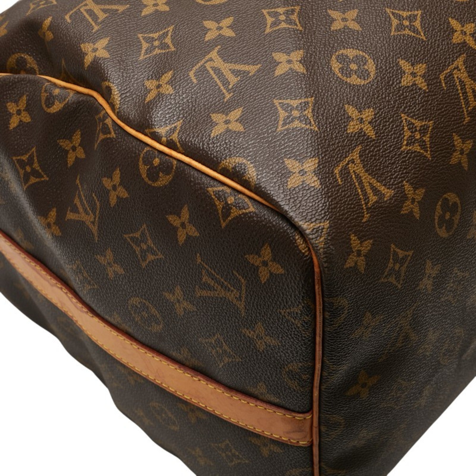 Louis Vuitton Monogram Brown Pvc Leather Boston Bag Shoulder Bag
