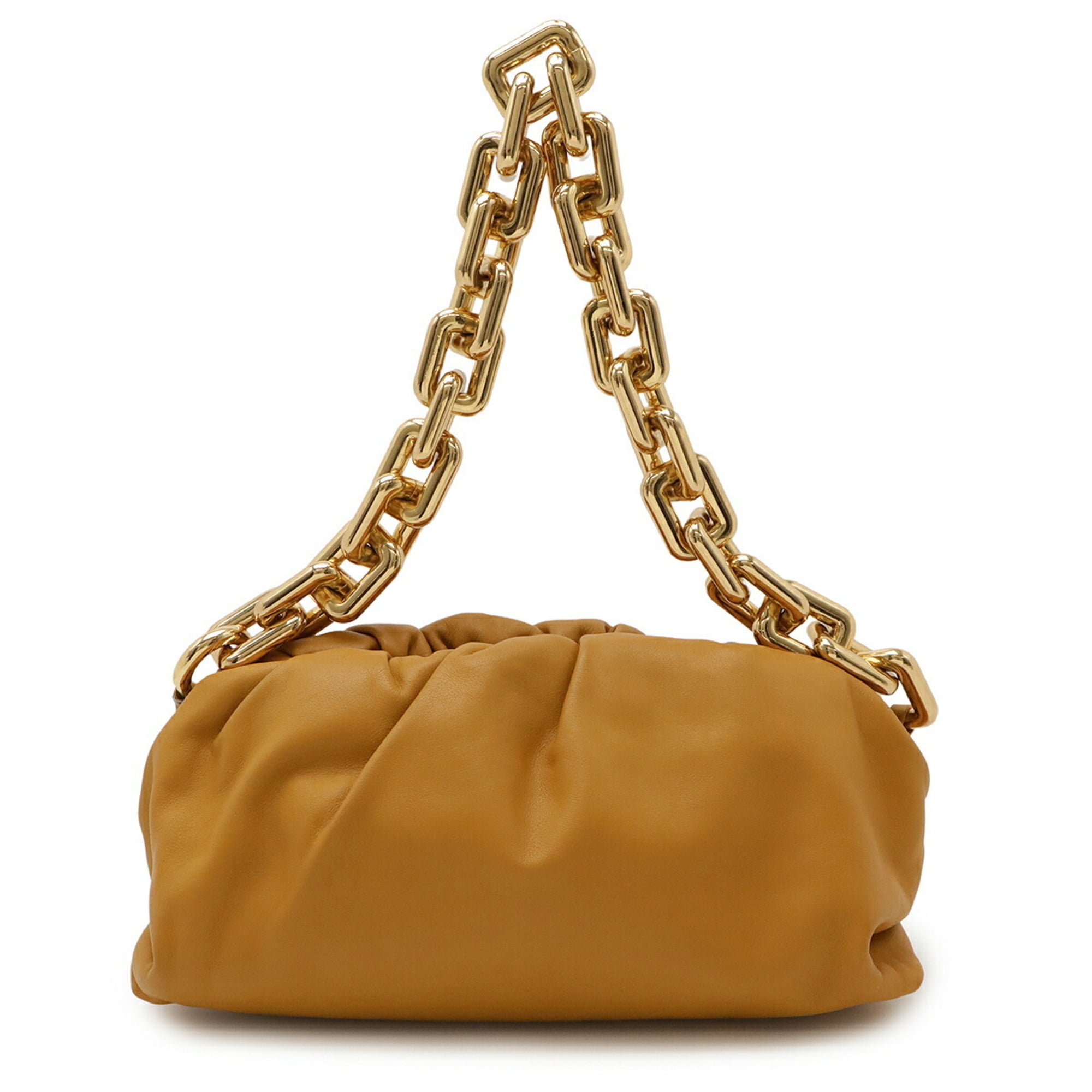 Bottega Veneta Mustard Yellow Leather Pouch Shoulder Bag