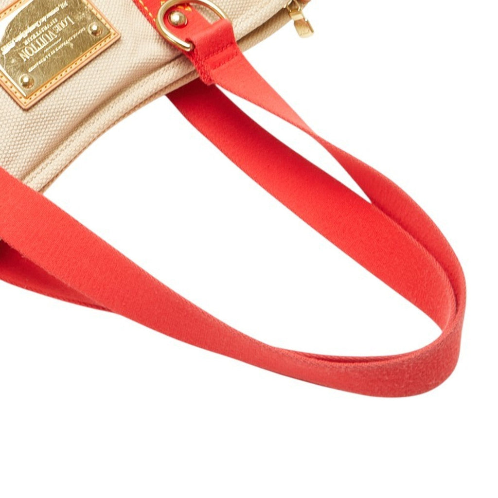Louis Vuitton Antigua Beige Red Color Canvas Shoulder Bag Tote Bag