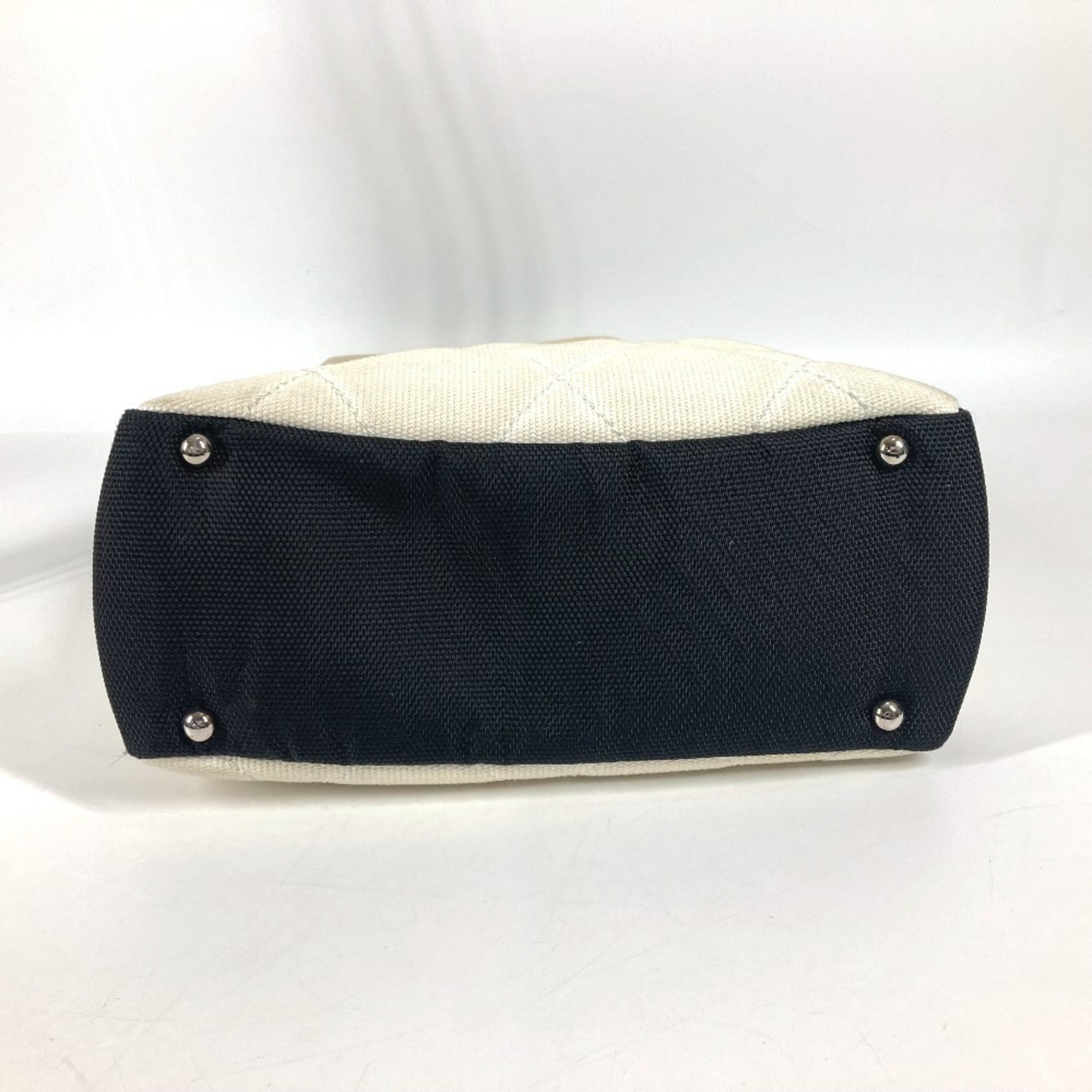 Chanel Black White Canvas Shoulder Bag Tote Bag