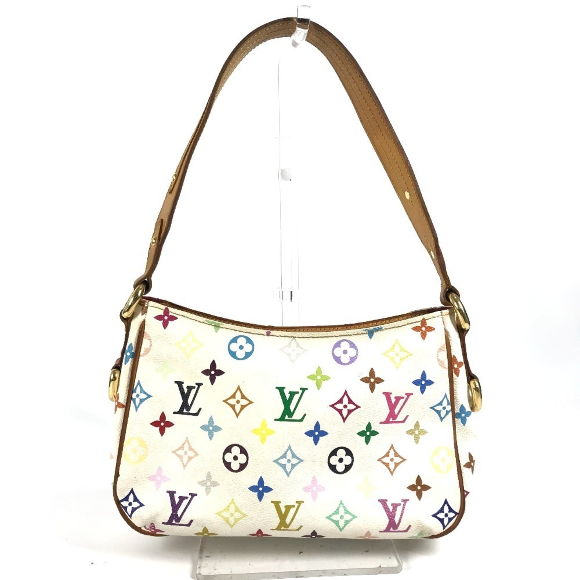 Louis Vuitton White Coated Canvas Shoulder Bag