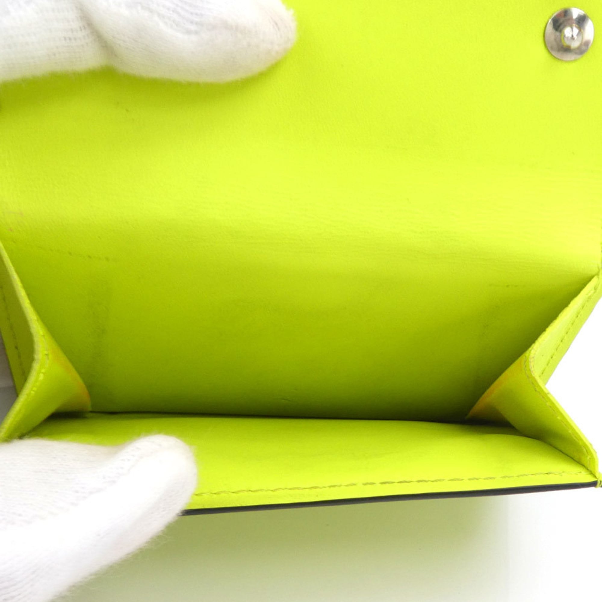 Louis Vuitton Green Yellow Pvc Leather Wallet (Tri-Fold)