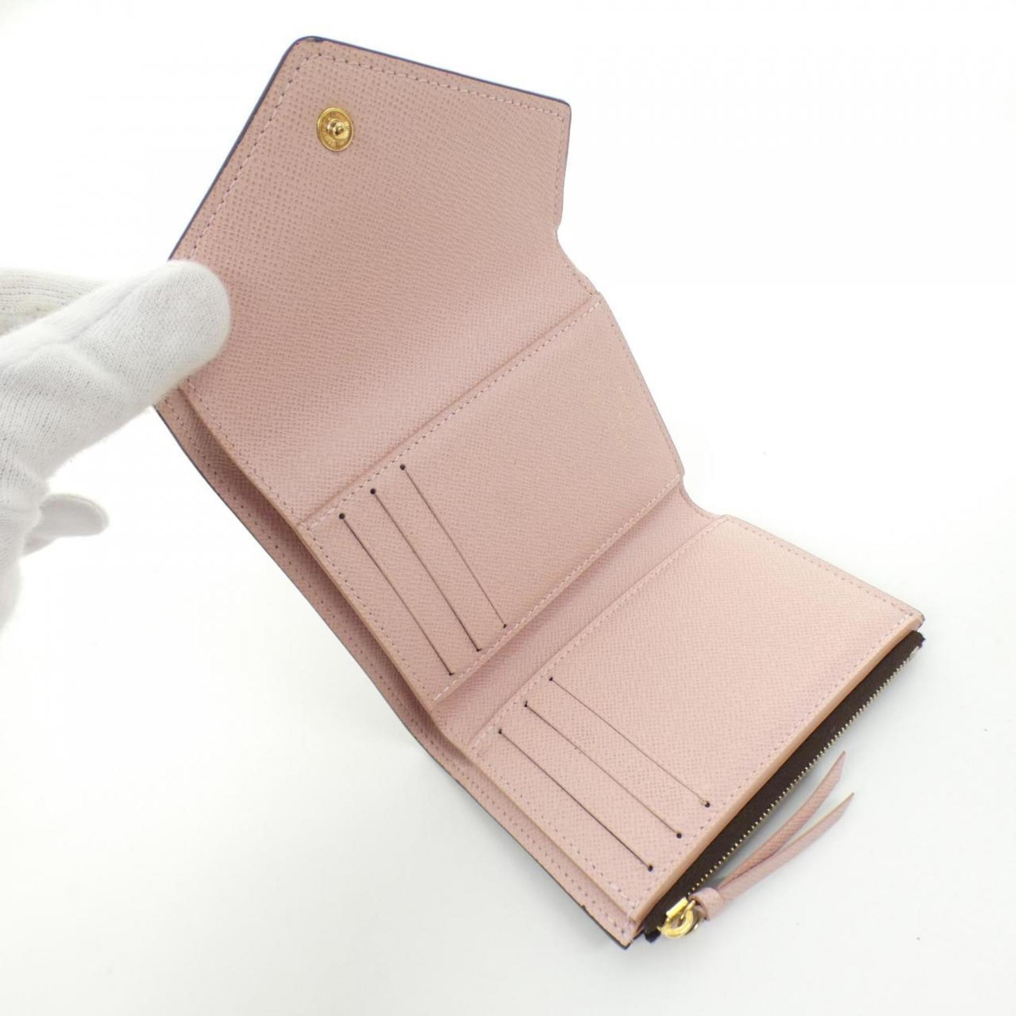 Louis Vuitton Ebene Rose Ballerine Coated Canvas Wallet (Tri-Fold)