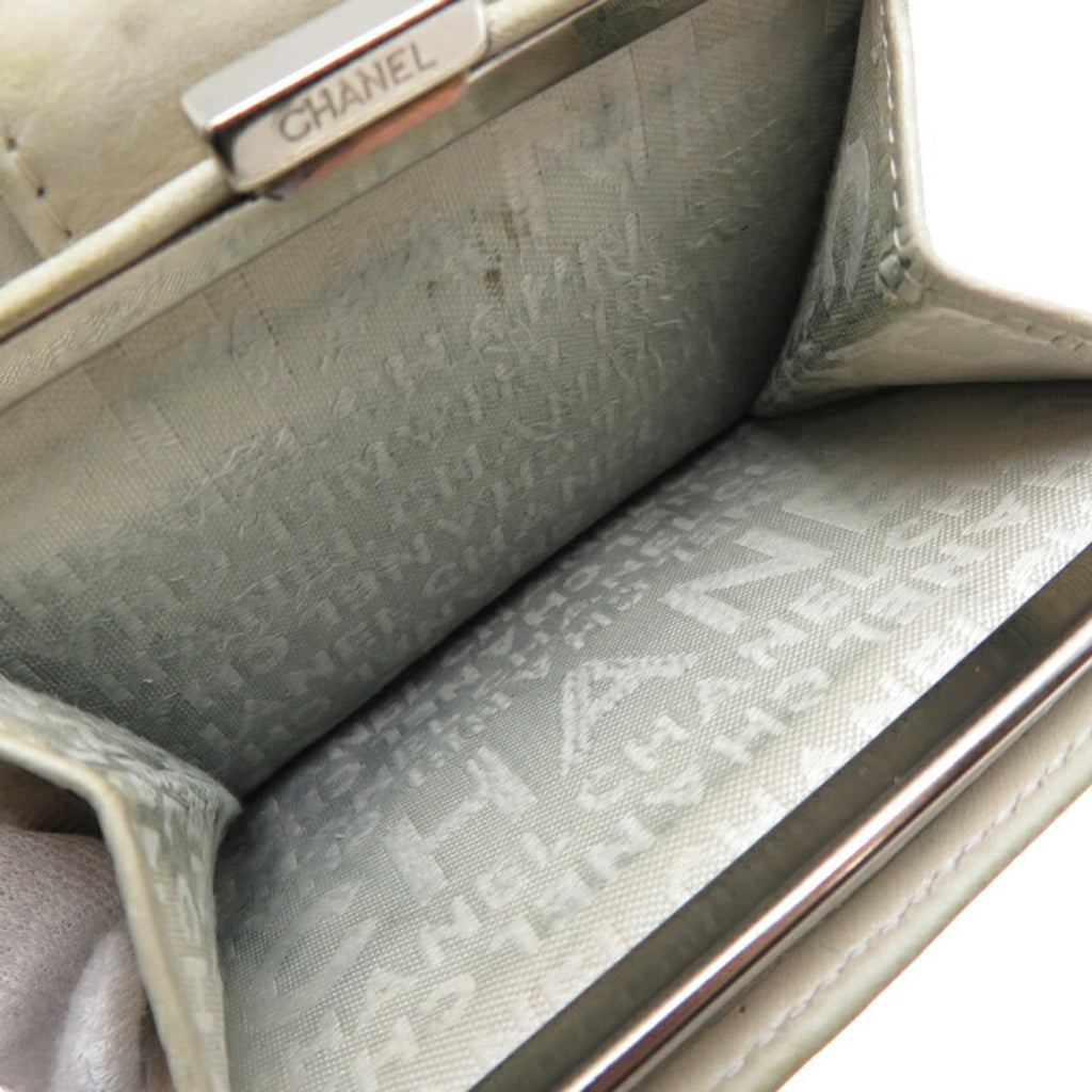 Chanel Gray Leather Wallet (Bi-Fold)
