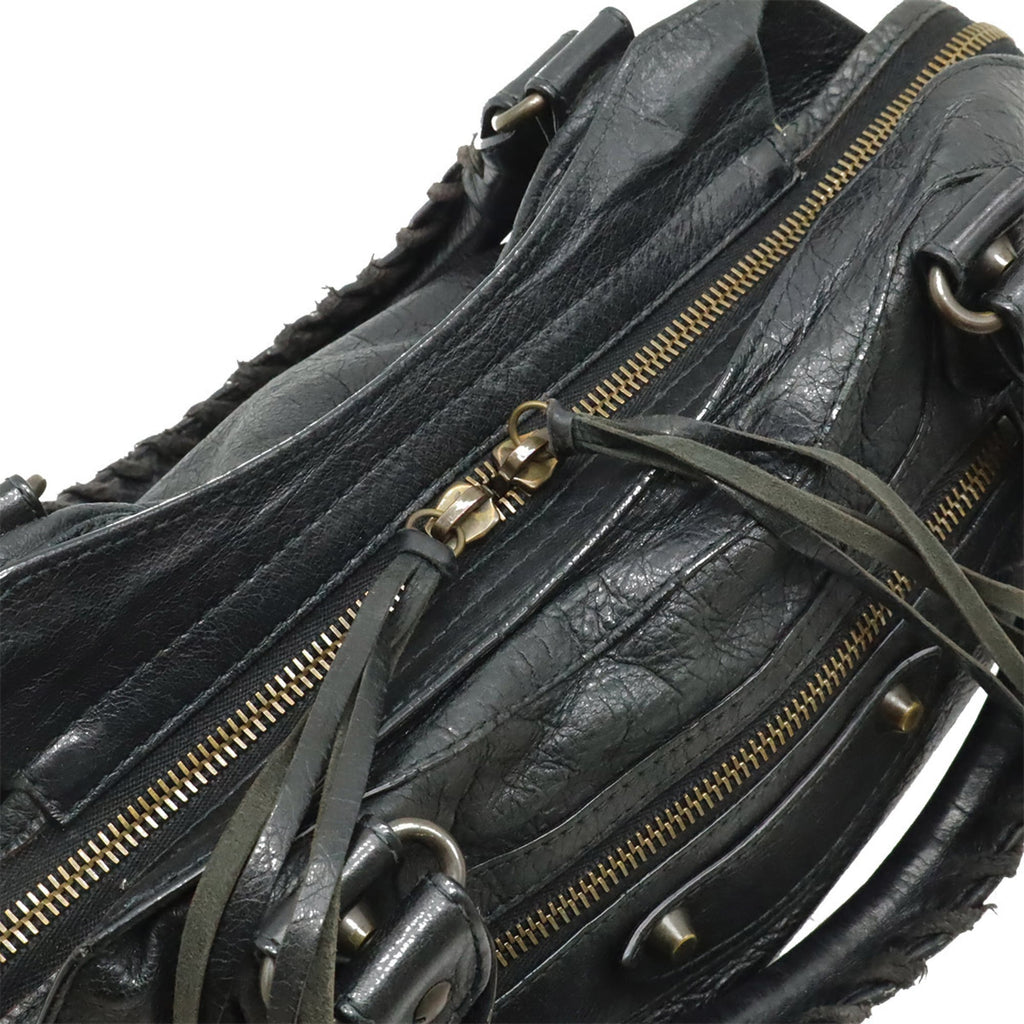 Balenciaga Black Leather Handbag Shoulder Bag Tote