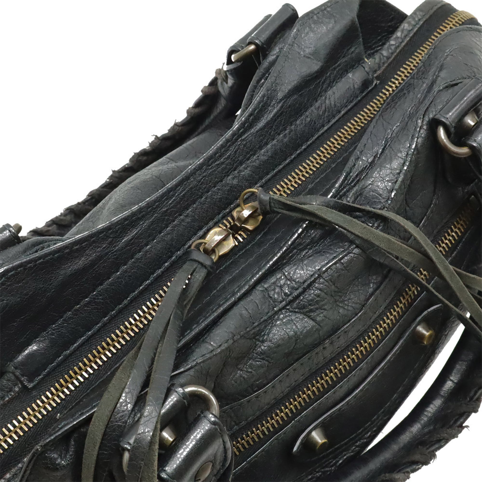 Balenciaga Black Leather Handbag Shoulder Bag Tote