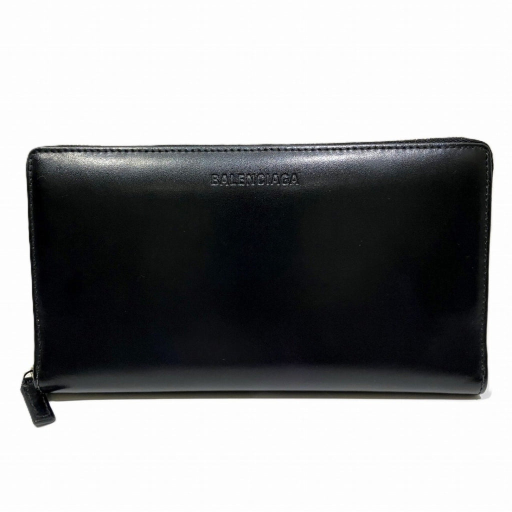 Balenciaga Black Leather Long Wallet (Bi-Fold)