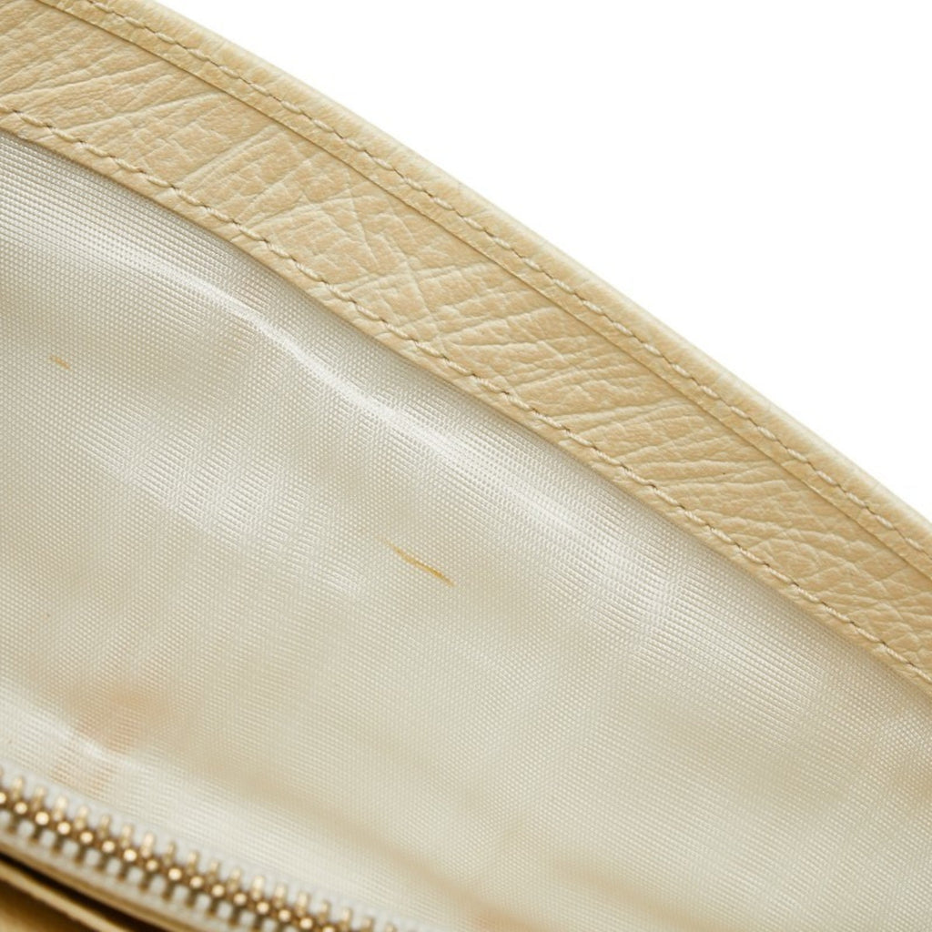 Celine Brown Ivory Canvas Leather Long Wallet (Bi-Fold)