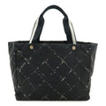 Chanel Black Red Color Nylon Shoulder Bag Tote Bag