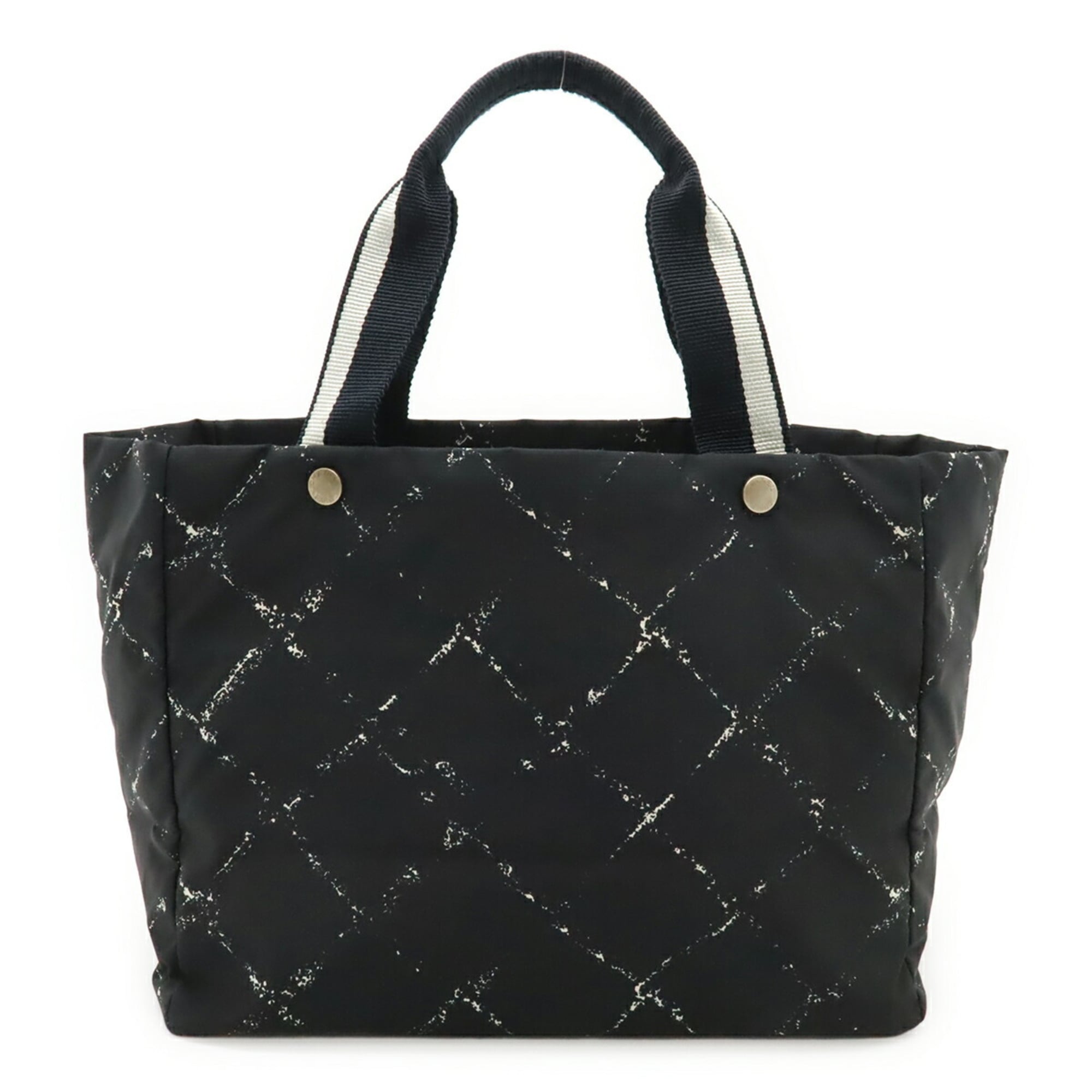 Chanel Black Red Color Nylon Shoulder Bag Tote Bag