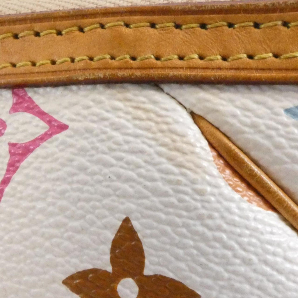 Louis Vuitton White Coated Canvas Pochette Pouch