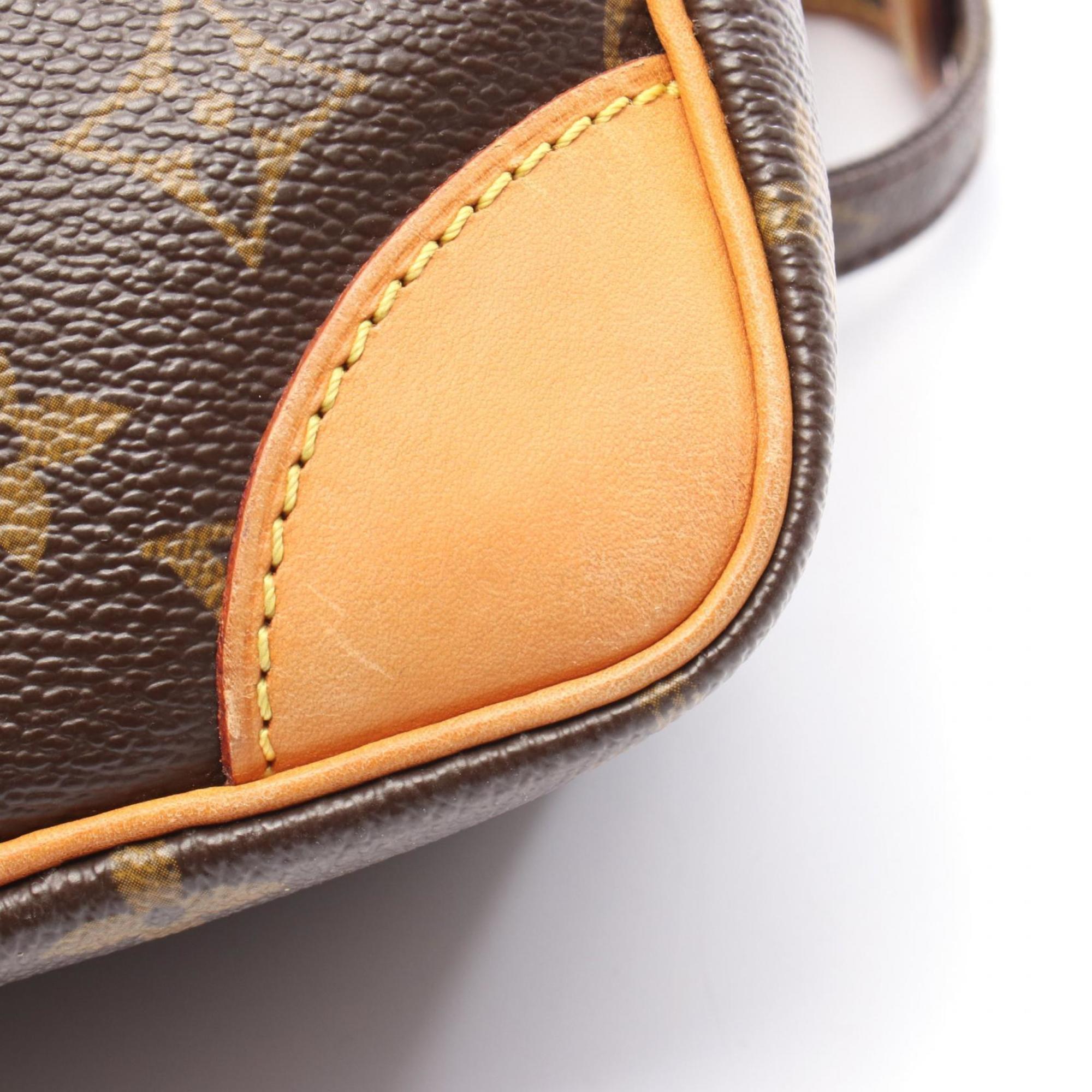 Louis Vuitton Brown Pvc Coated Canvas Leather Shoulder Bag
