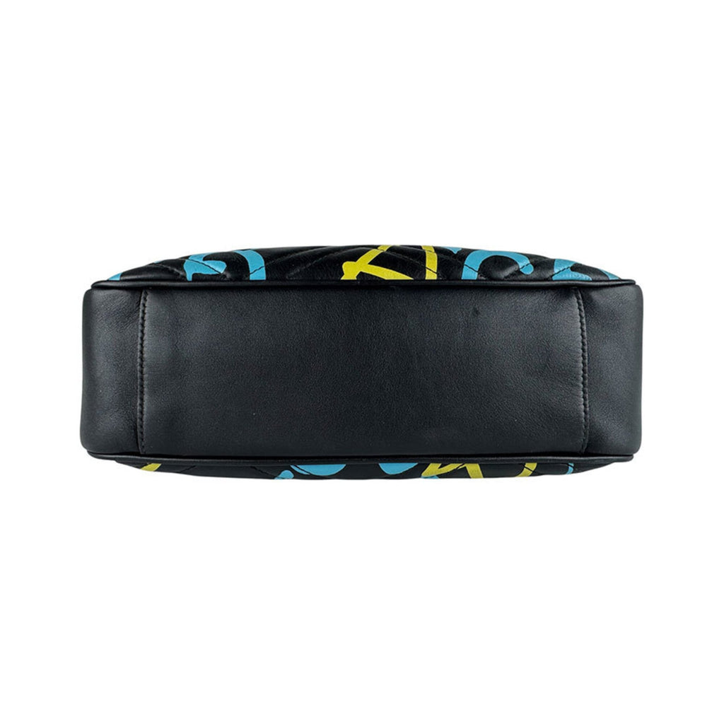 Gucci Black Blue Yellow Leather Shoulder Bag (Pre-Owned)