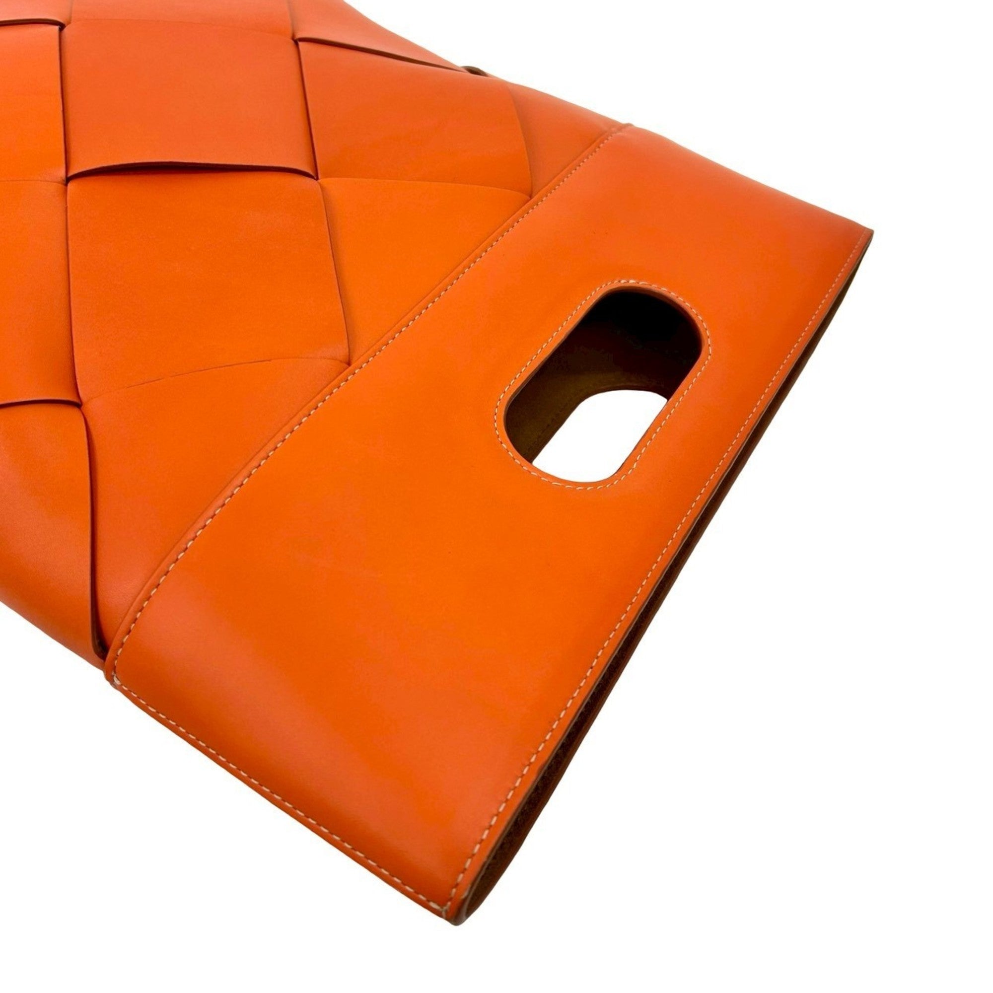 Bottega Veneta Orange Leather Tote Bag
