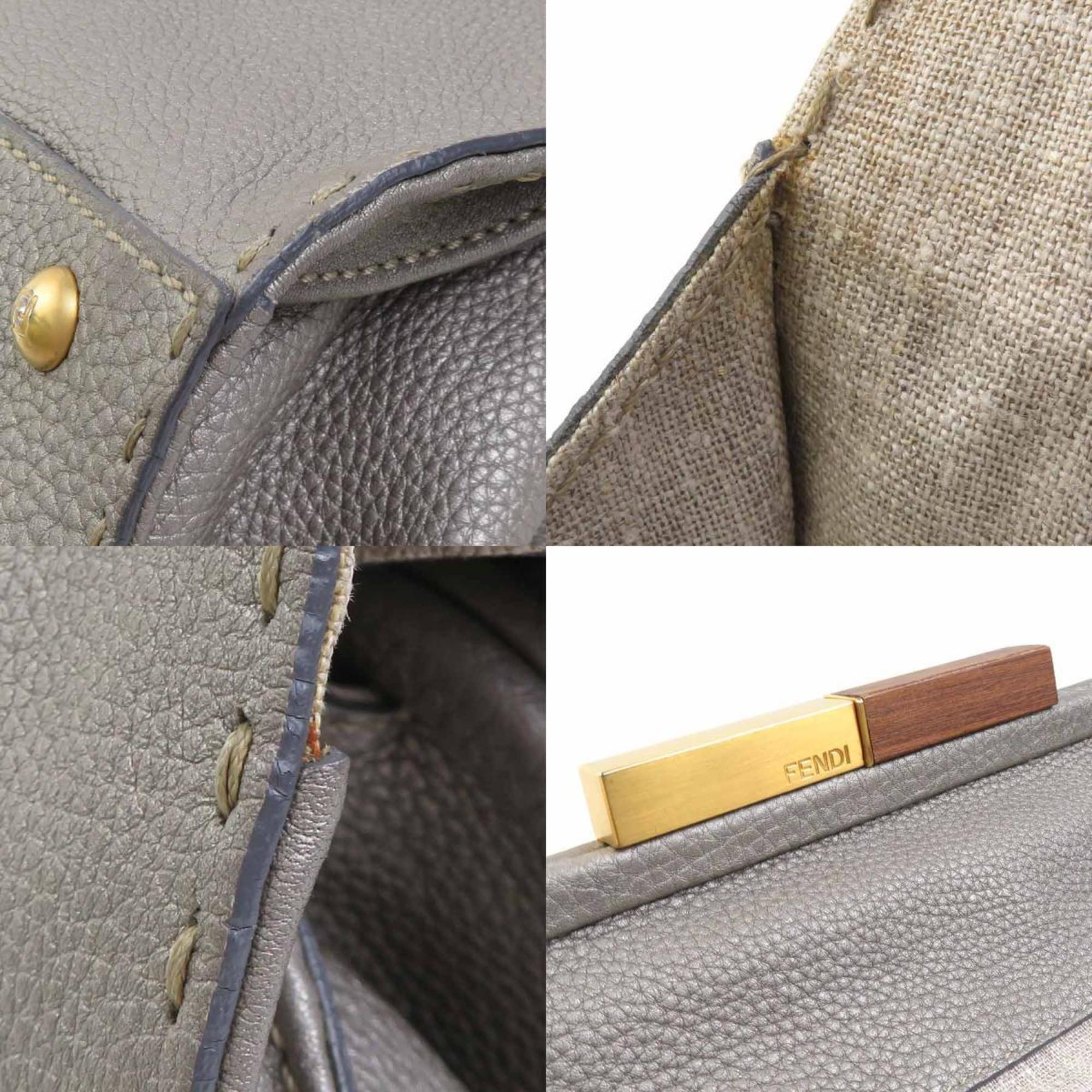 Fendi Gray Leather Handbag