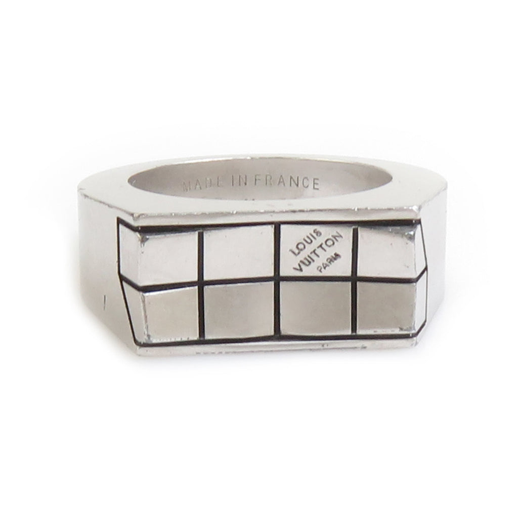 Louis Vuitton Silver Metal Band Ring