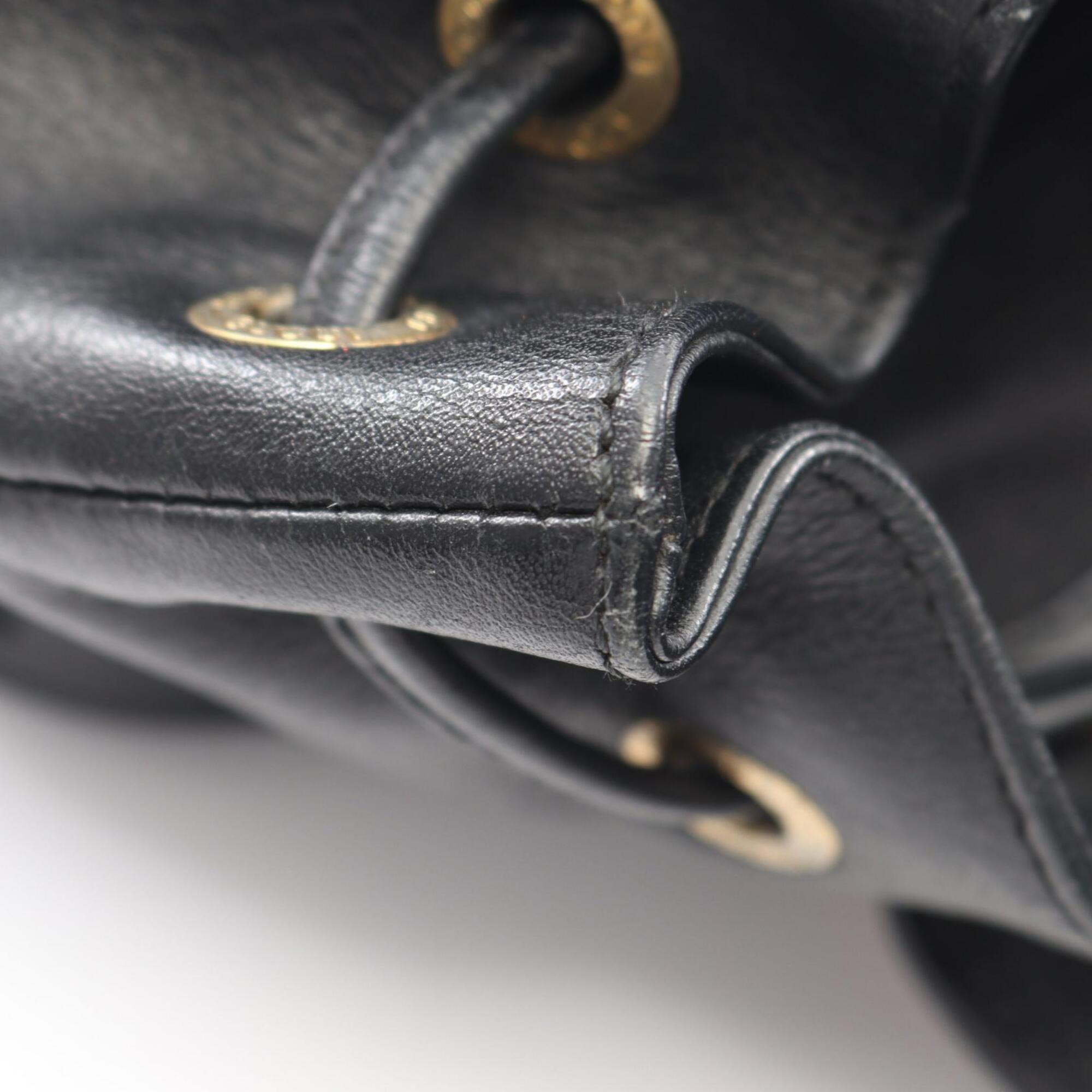 Gucci Black Leather Backpack Handbag (Pre-Owned)