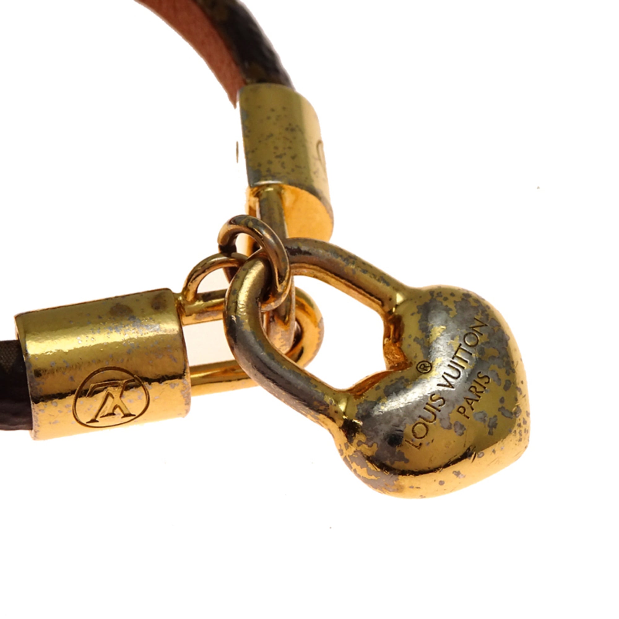 Louis Vuitton Monogram Brown Metal Monogram Charm Bracelet
