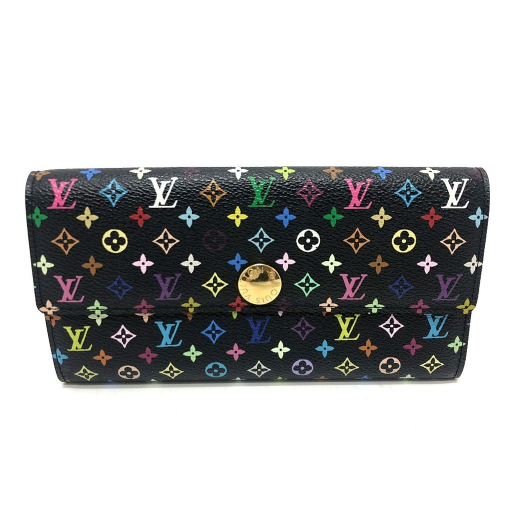 Louis Vuitton Black Monogram Multicolore Long Wallet