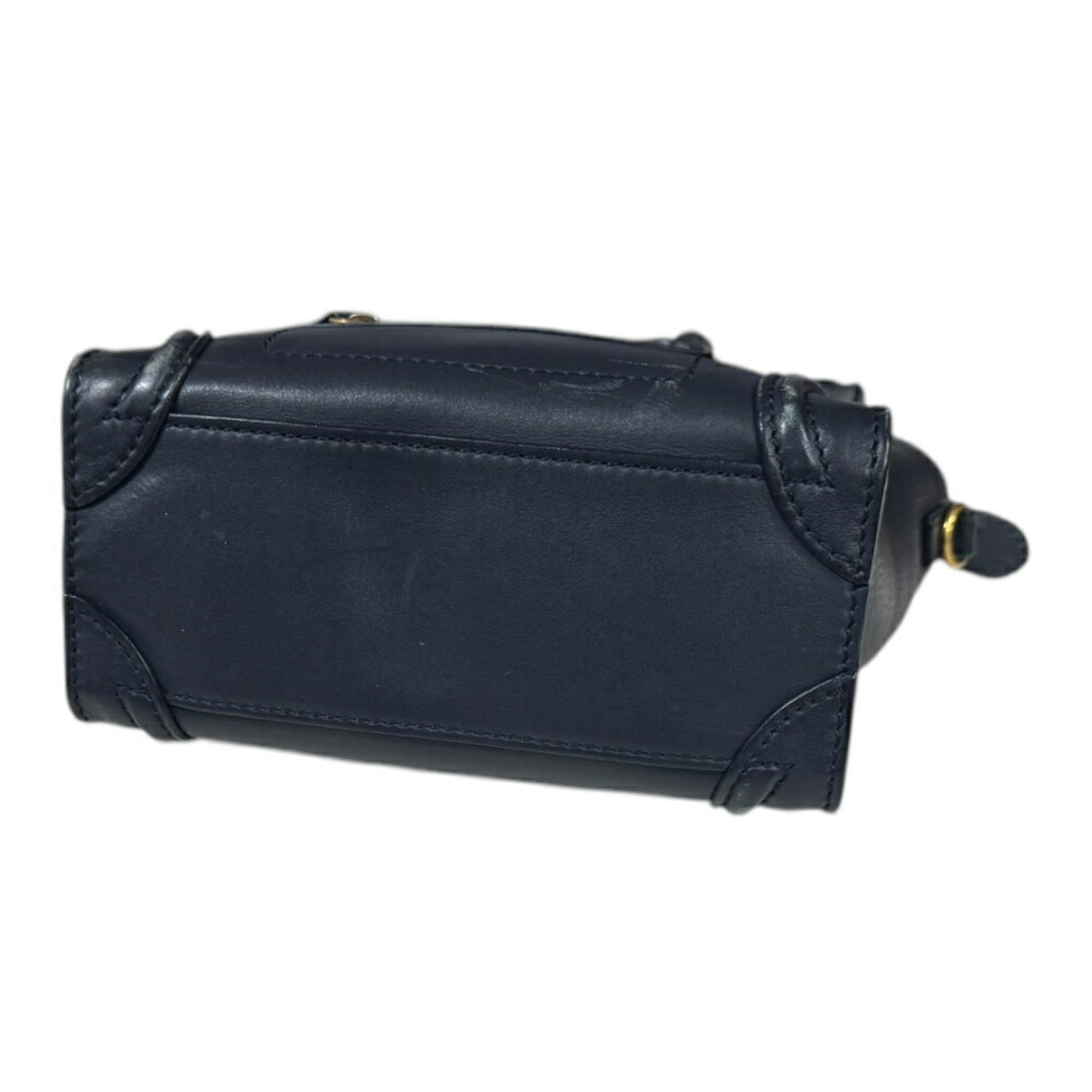 Celine Navy Leather Shoulder Bag