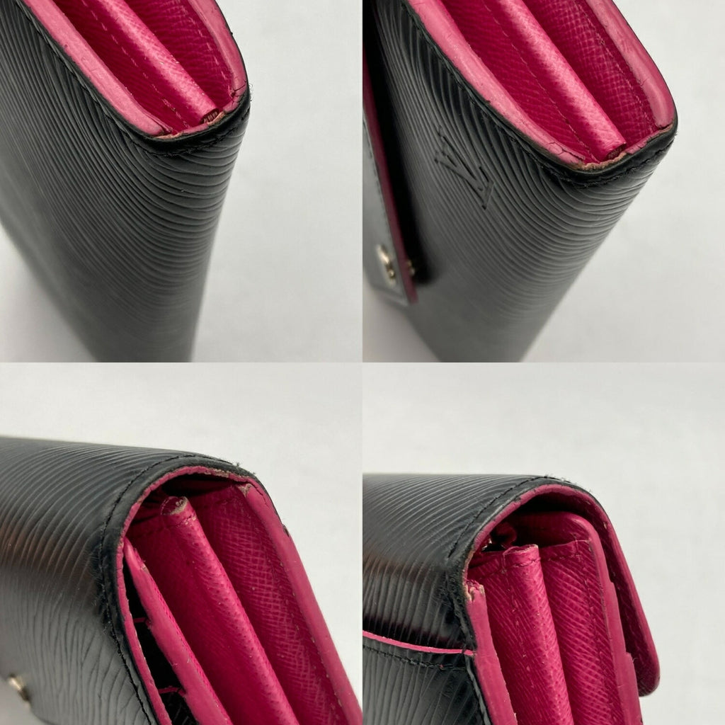 Louis Vuitton Black Leather Long Wallet