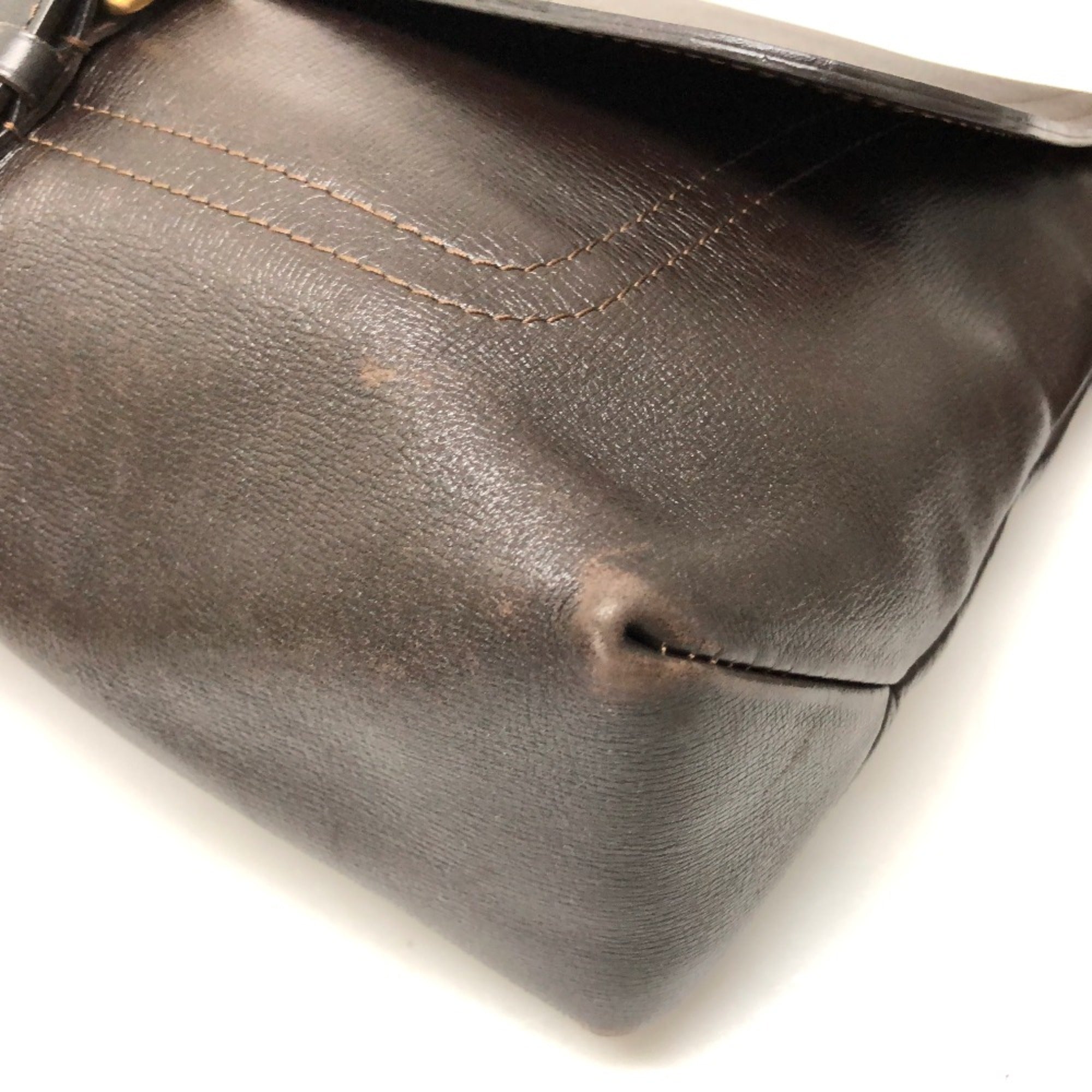 Louis Vuitton Brown Leather Shoulder Bag