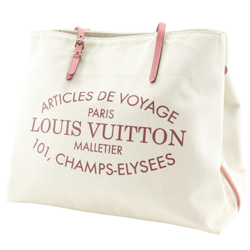 Louis Vuitton Corail Ivory Pink White Canvas Tote Bag