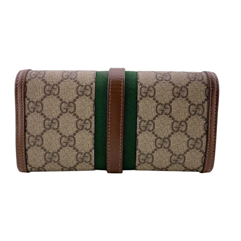 Gucci Brown Leather Long Wallet (Bi-Fold) (Pre-Owned)