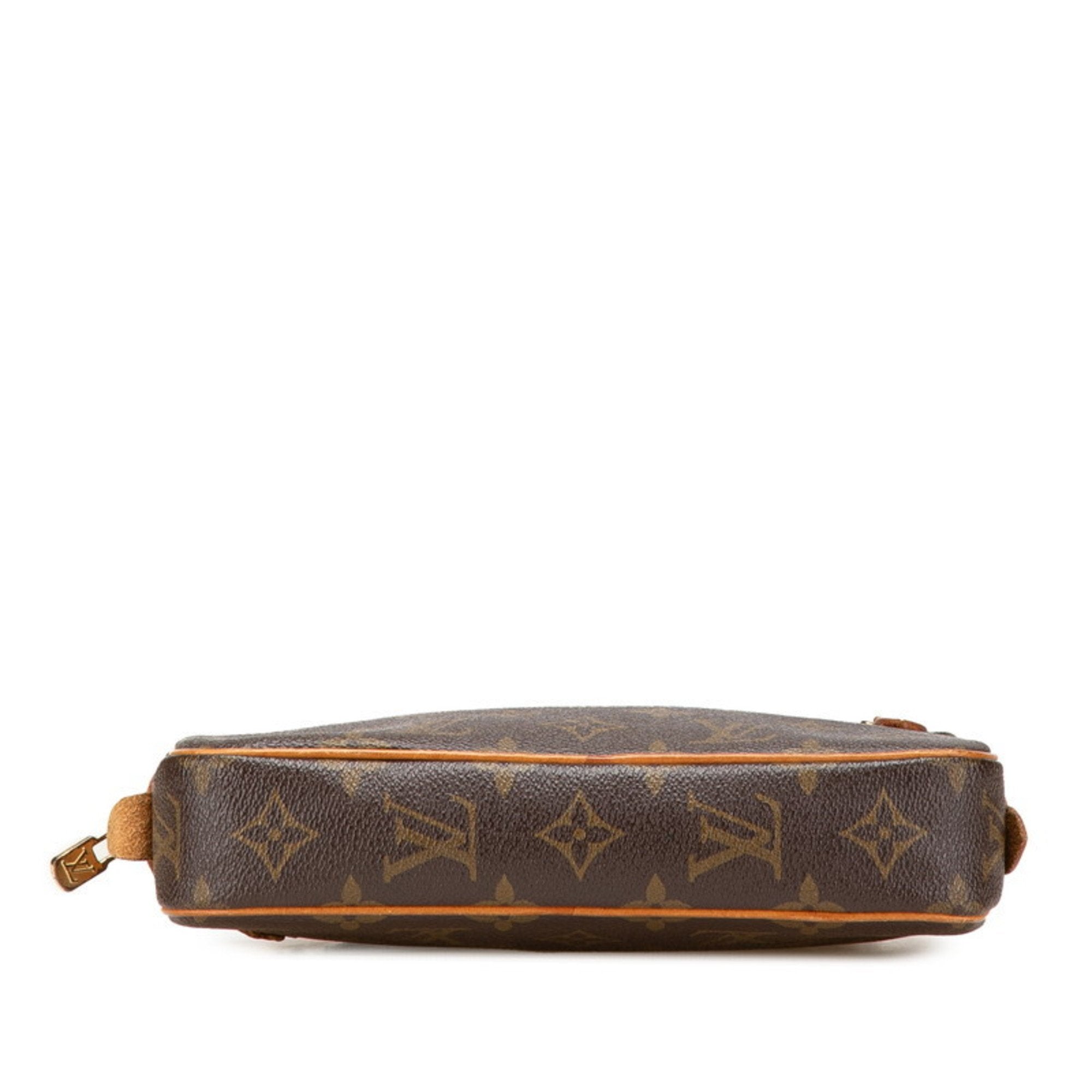 Louis Vuitton Brown Pvc Leather Pochette Shoulder Bag