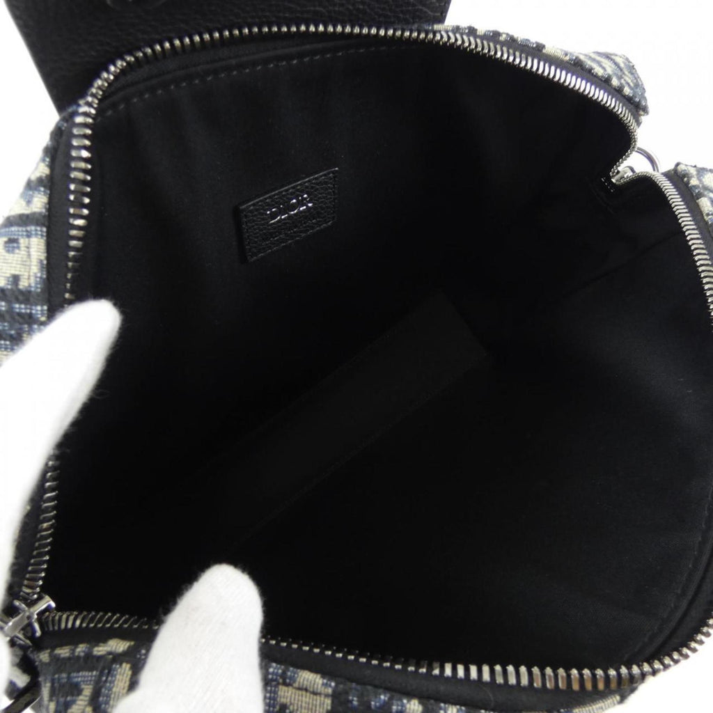 Christian Dior Beige Navy Handbag Shoulder Bag (Pre-Owned)