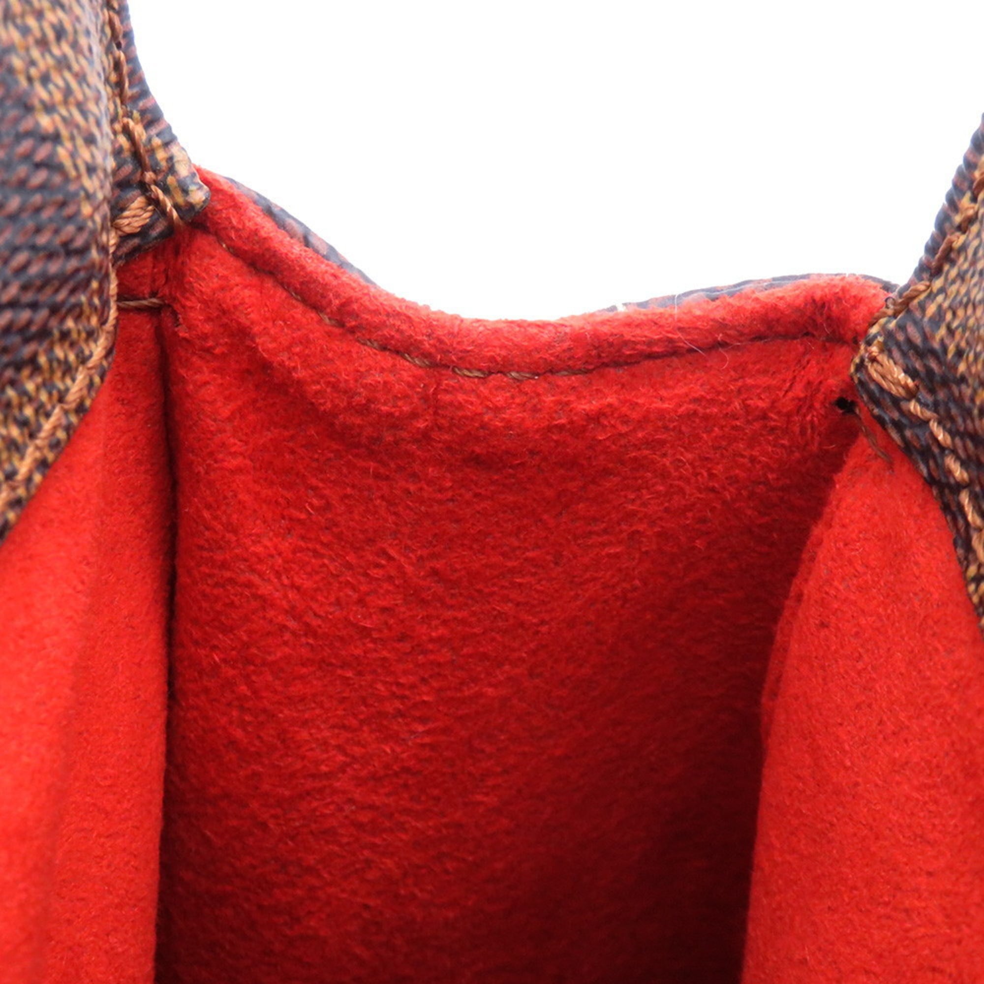 Louis Vuitton Damier Damier Canvas Ebene Red Color Shoulder Bag Tote Bag