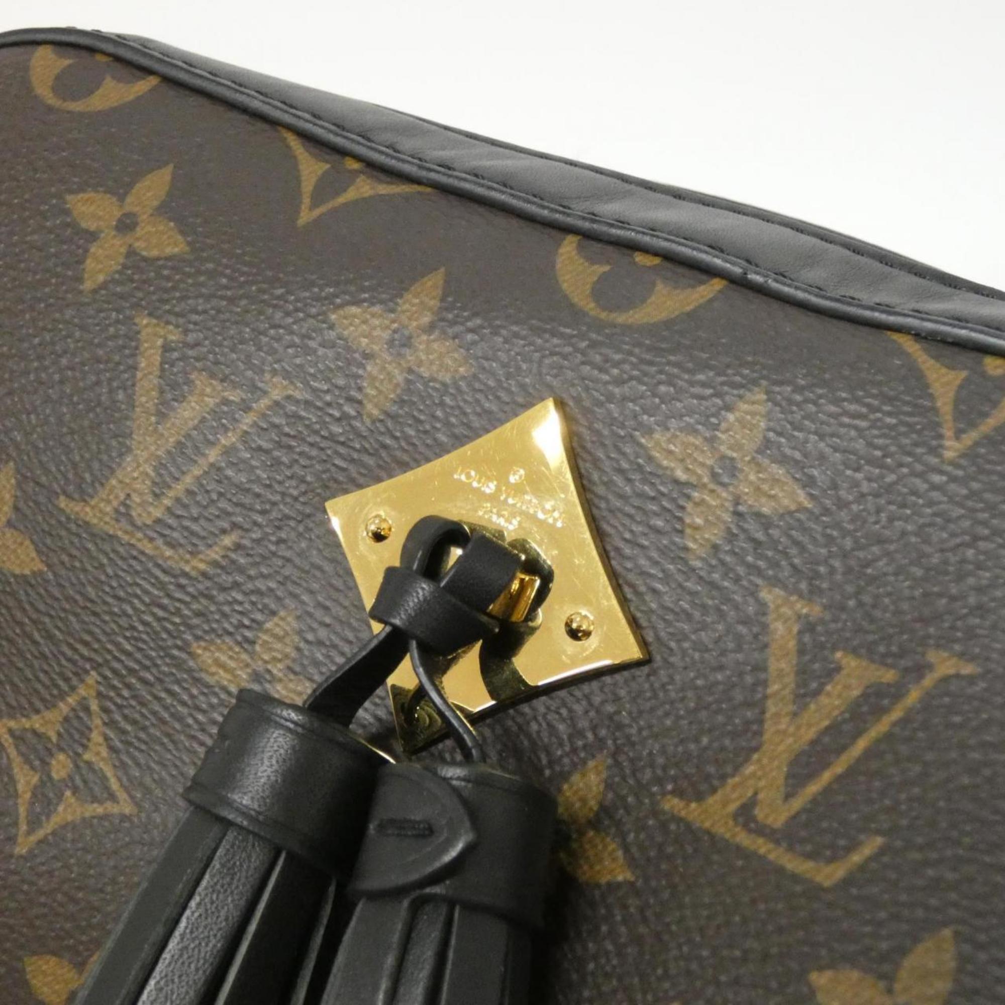 Louis Vuitton Black Marron Coated Canvas Leather Shoulder Bag