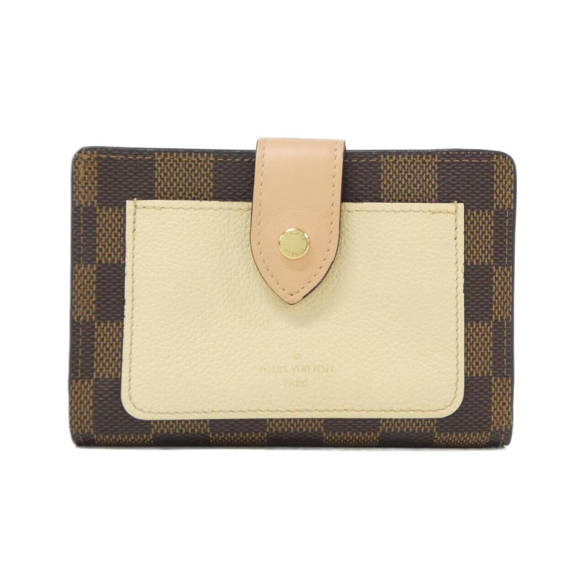 Louis Vuitton Brown Cream Coated Canvas Wallet