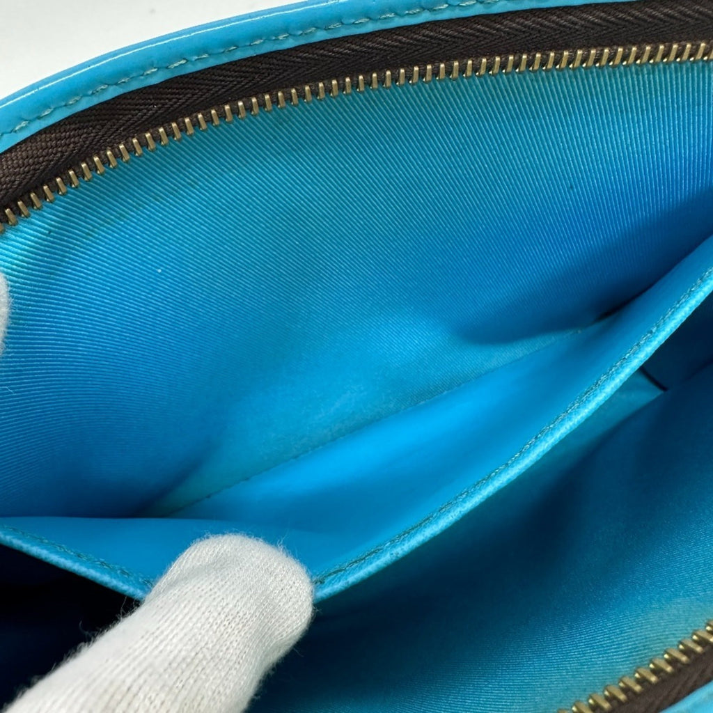Louis Vuitton Blue Brown Monogram Clutch Bag Pochette