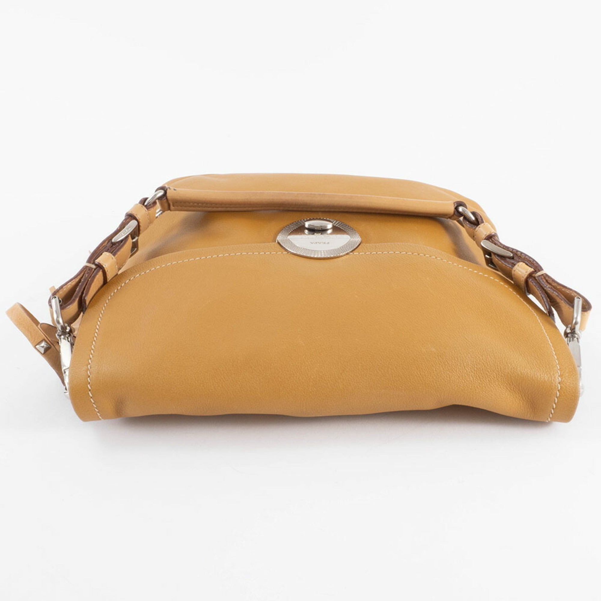 Prada Camel Leather Shoulder Bag