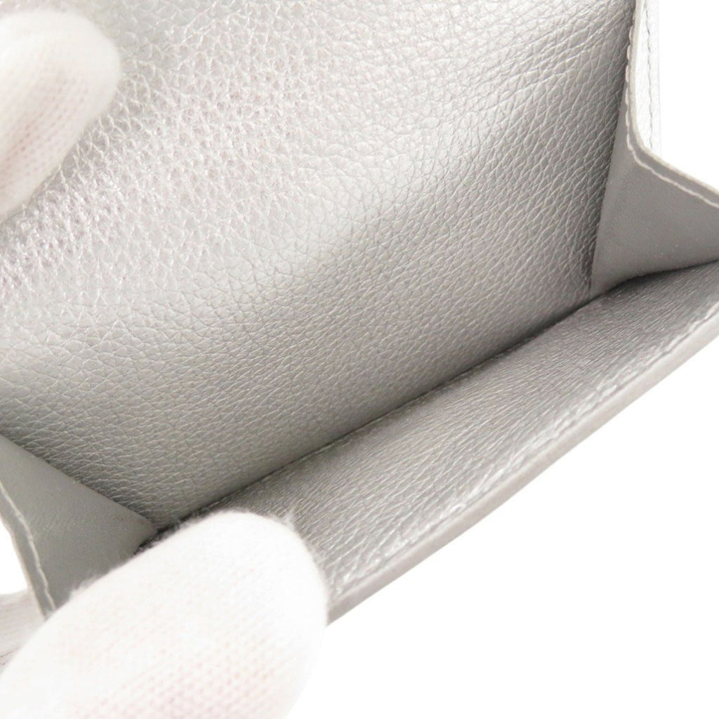 Louis Vuitton Silver Leather Wallet (Tri-Fold)