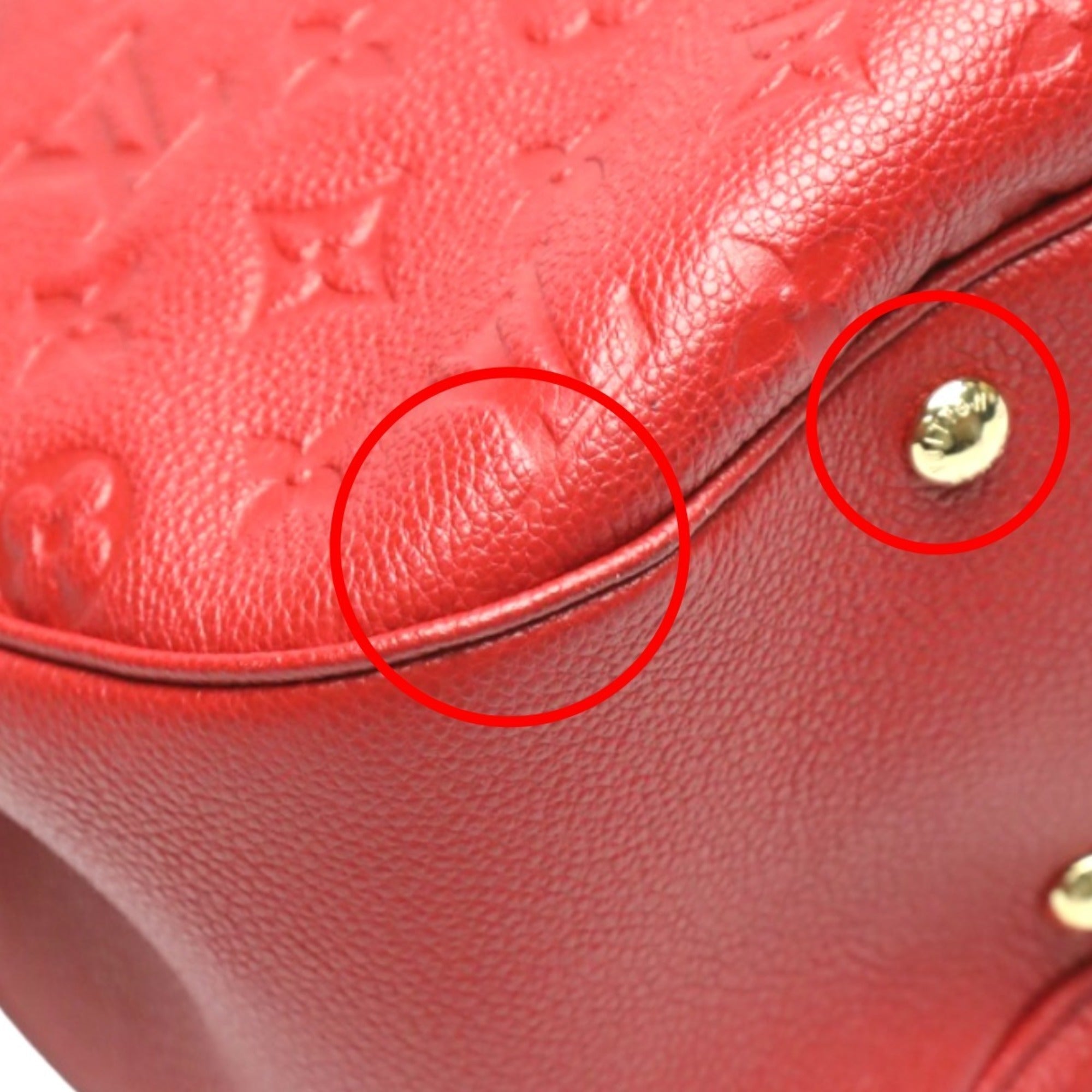 Louis Vuitton Red Color Monogram Empreinte Handbag