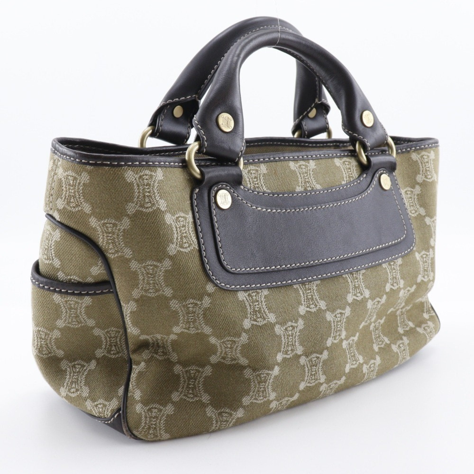 Celine Khaki Canvas Handbag