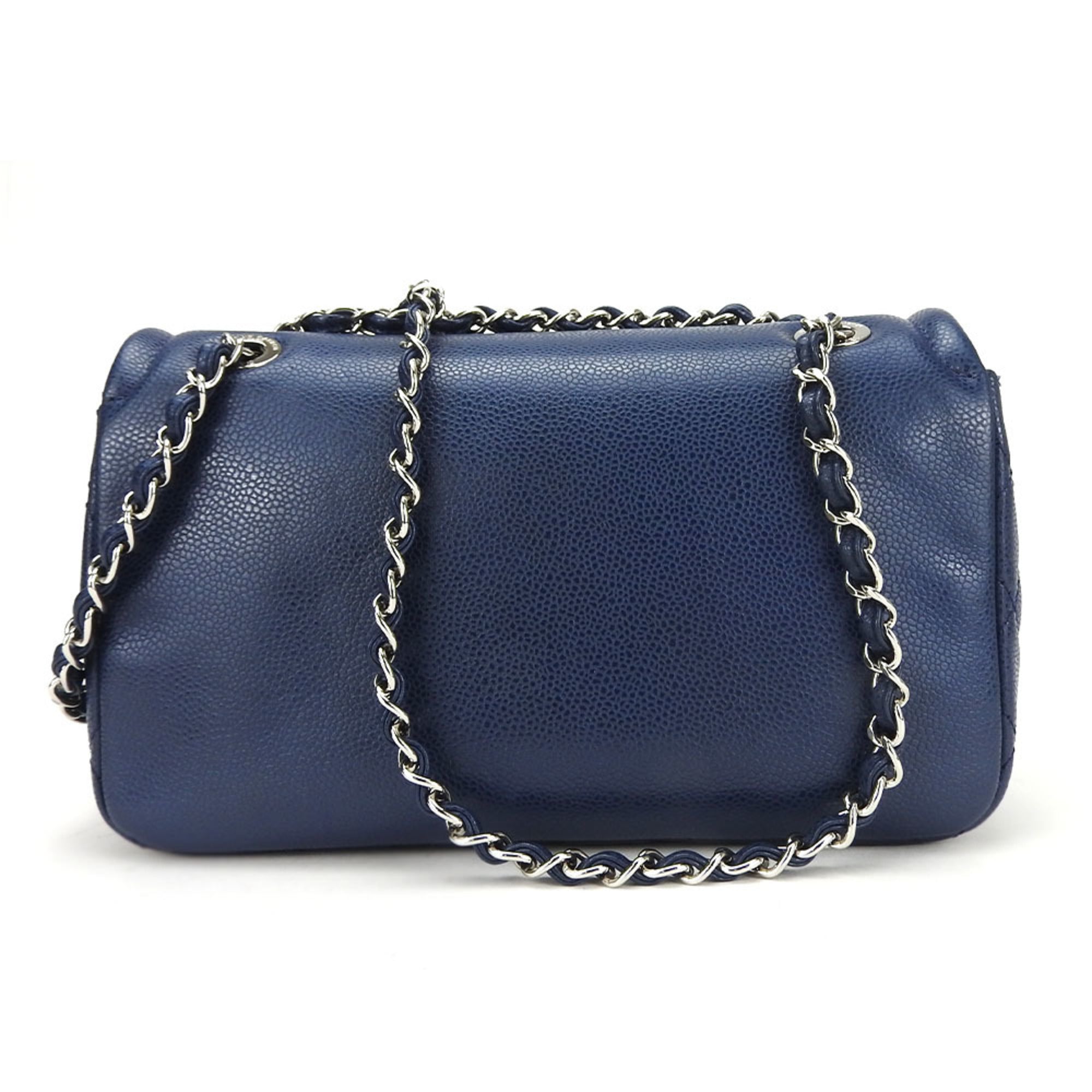 Chanel Matelasse Navy Grained Calfskin Shoulder Bag