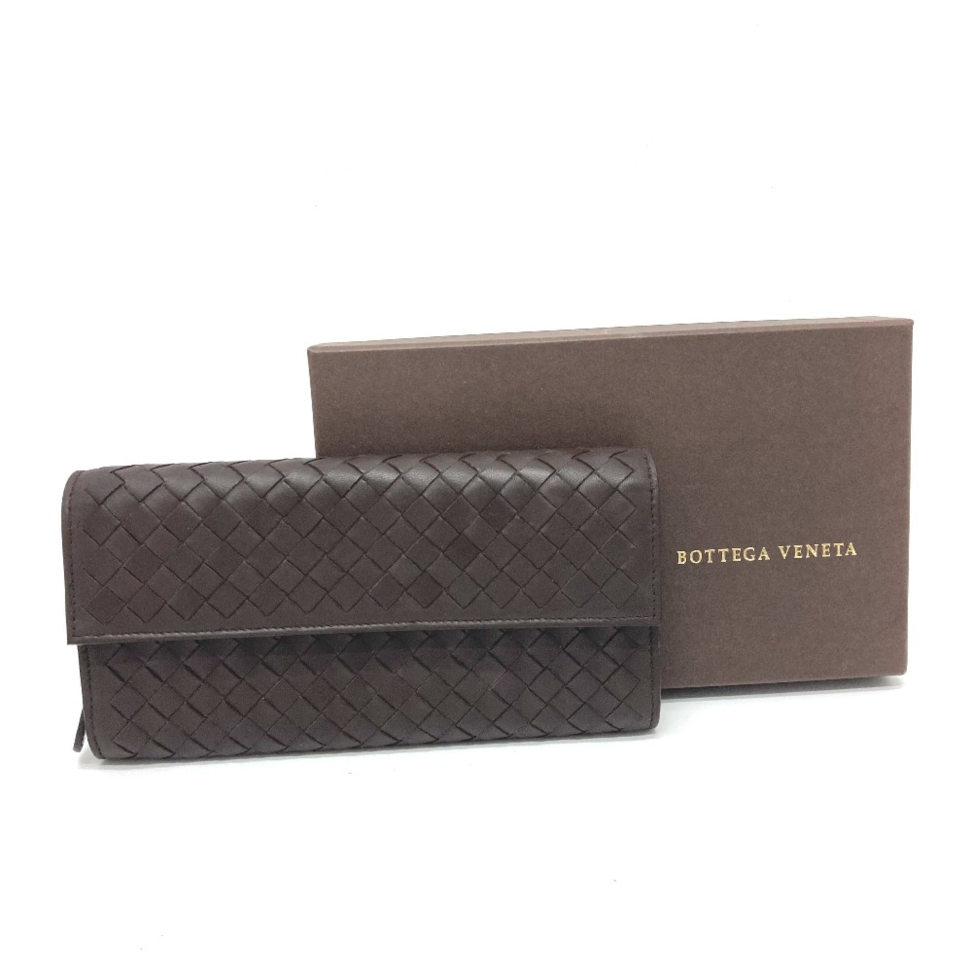 Bottega Veneta Brown Leather Long Wallet (Bi-Fold)