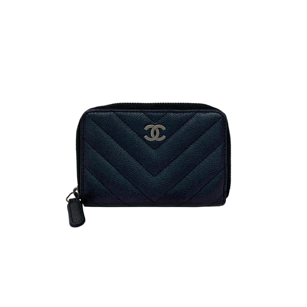 Chanel Black Grained Calfskin Coin Purse/Coin Case