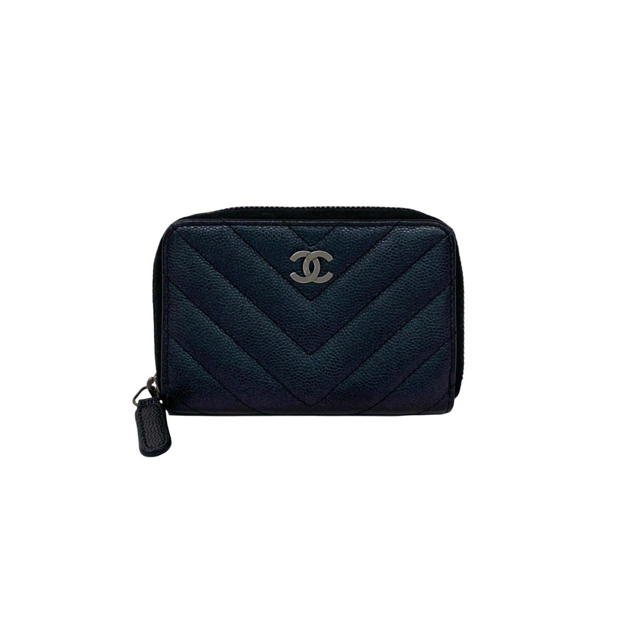 Chanel Black Grained Calfskin Coin Purse/Coin Case