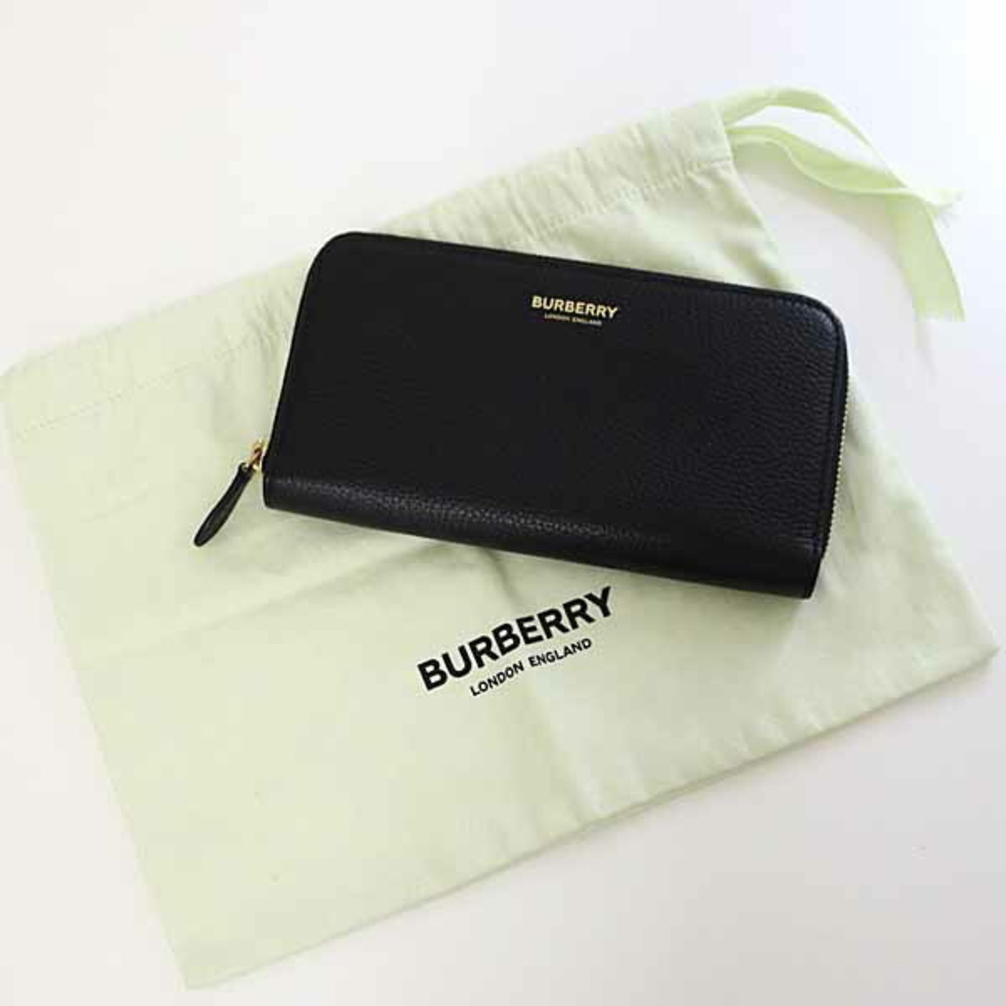 Burberry Black Leather Long Wallet (Bi-Fold)