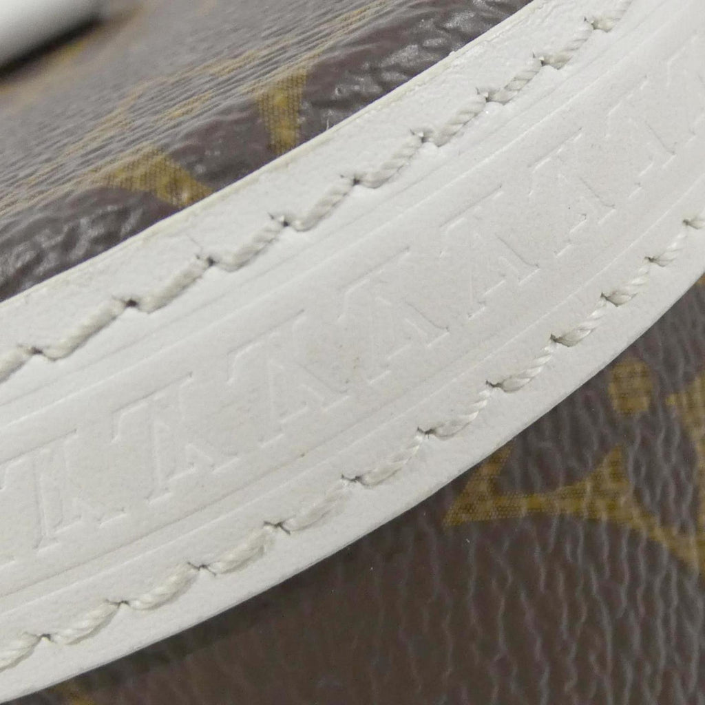 Louis Vuitton Brown White Coated Canvas Leather Shoulder Bag