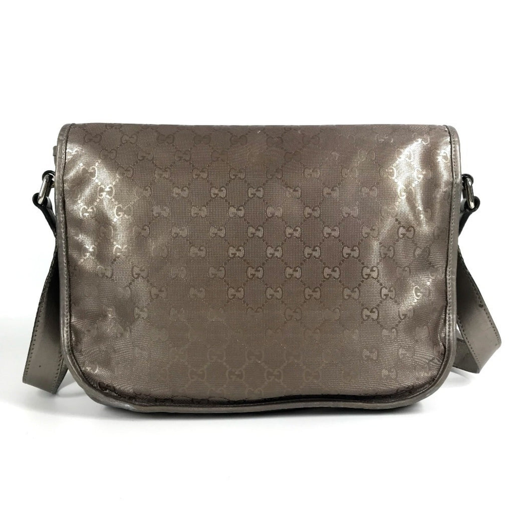 Gucci Metallic Gg Imprimé Leather Messenger Bag Shoulder Bag (Pre-Owned)
