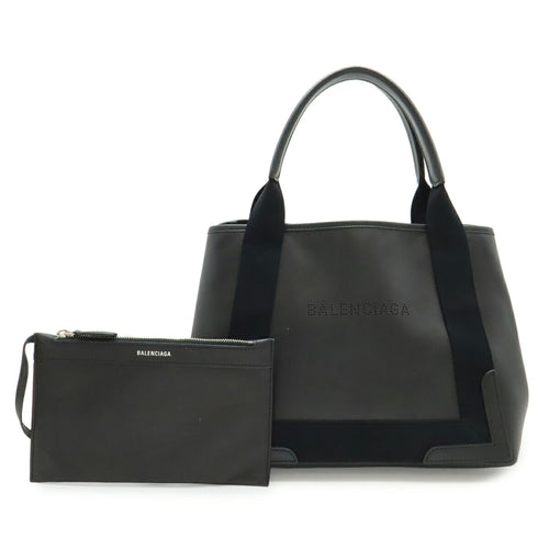 Balenciaga Black Leather Handbag Pouch Tote